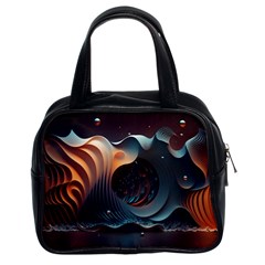 Ai Generated Space Design Fractal Light Motion Classic Handbag (two Sides) by Ravend