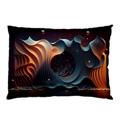 Ai Generated Space Design Fractal Light Motion Pillow Case by Ravend