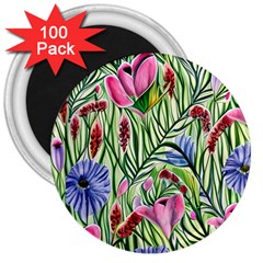 Celestial Watercolor Flower 3  Magnets (100 Pack) by GardenOfOphir