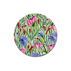 Celestial Watercolor Flower Magnet 3  (round) by GardenOfOphir