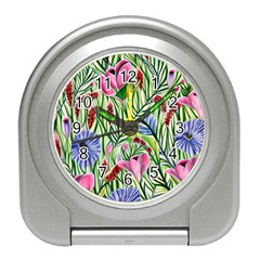 Celestial Watercolor Flower Travel Alarm Clock by GardenOfOphir