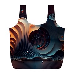 Ai Generated Space Design Fractal Light Motion Full Print Recycle Bag (l) by Ravend