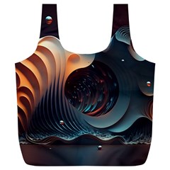 Ai Generated Space Design Fractal Light Motion Full Print Recycle Bag (xl) by Ravend