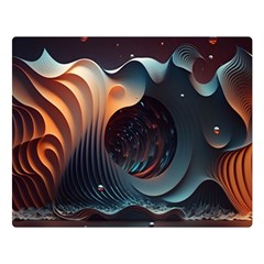 Ai Generated Space Design Fractal Light Motion Premium Plush Fleece Blanket (large) by Ravend