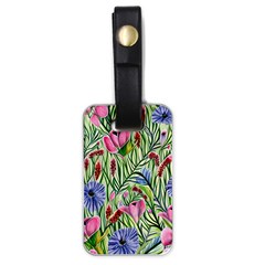 Celestial Watercolor Flower Luggage Tag (one Side) by GardenOfOphir