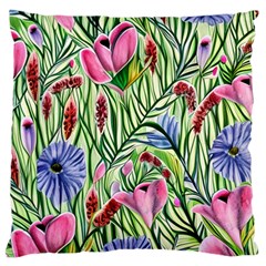 Celestial Watercolor Flower Standard Premium Plush Fleece Cushion Case (one Side) by GardenOfOphir