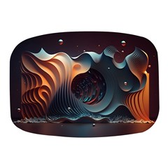 Ai Generated Space Design Fractal Light Motion Mini Square Pill Box by Ravend