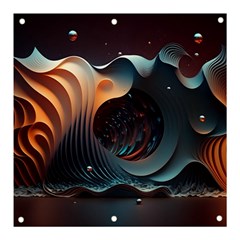 Ai Generated Space Design Fractal Light Motion Banner And Sign 3  X 3  by Ravend