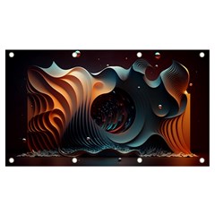 Ai Generated Space Design Fractal Light Motion Banner And Sign 7  X 4  by Ravend