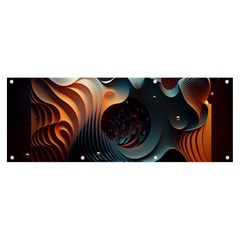 Ai Generated Space Design Fractal Light Motion Banner And Sign 8  X 3  by Ravend