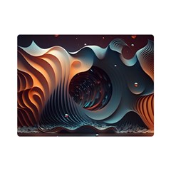 Ai Generated Space Design Fractal Light Motion One Side Premium Plush Fleece Blanket (mini) by Ravend