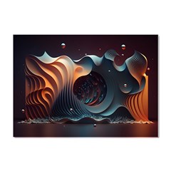 Ai Generated Space Design Fractal Light Motion Crystal Sticker (a4) by Ravend