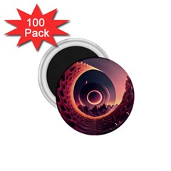 Ai Generated Swirl Space Design Fractal Light 3d Art 1 75  Magnets (100 Pack)  by Ravend