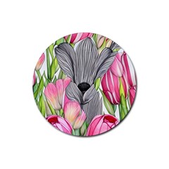 Budding And Captivating Rubber Round Coaster (4 Pack) by GardenOfOphir