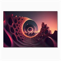 Ai Generated Swirl Space Design Fractal Light 3d Art Postcard 4 x 6  (pkg Of 10) by Ravend