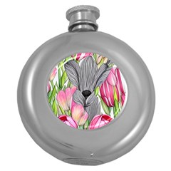 Budding And Captivating Round Hip Flask (5 Oz) by GardenOfOphir