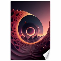 Ai Generated Swirl Space Design Fractal Light 3d Art Canvas 20  X 30  by Ravend