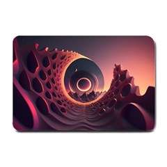 Ai Generated Swirl Space Design Fractal Light 3d Art Small Doormat by Ravend