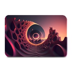 Ai Generated Swirl Space Design Fractal Light 3d Art Plate Mats by Ravend