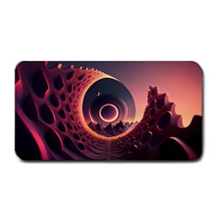 Ai Generated Swirl Space Design Fractal Light 3d Art Medium Bar Mat by Ravend