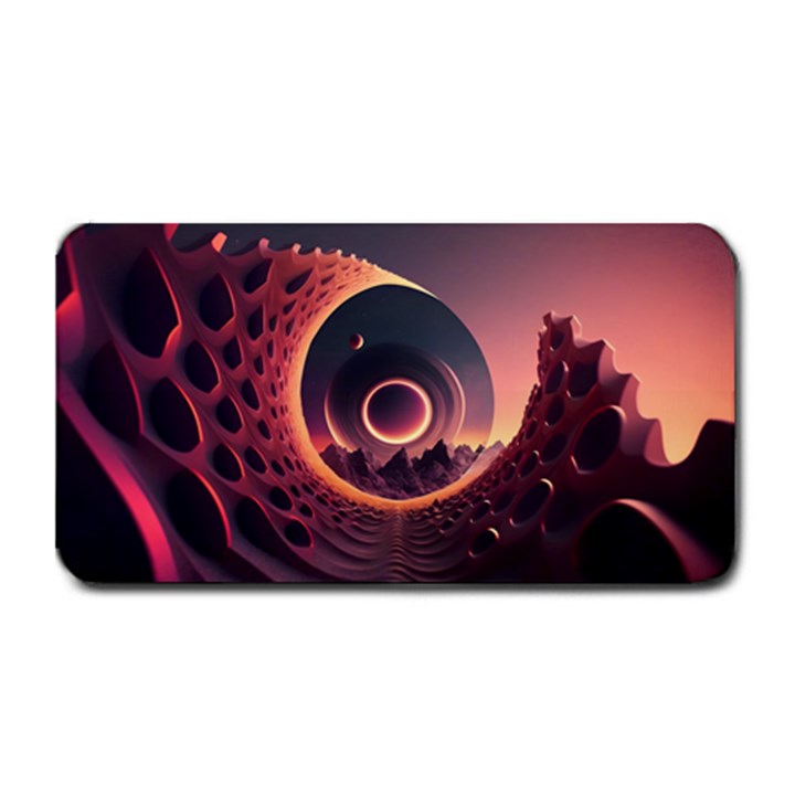 Ai Generated Swirl Space Design Fractal Light 3d Art Medium Bar Mat