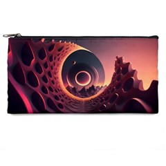 Ai Generated Swirl Space Design Fractal Light 3d Art Pencil Case by Ravend