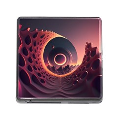 Ai Generated Swirl Space Design Fractal Light 3d Art Memory Card Reader (square 5 Slot)