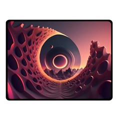 Ai Generated Swirl Space Design Fractal Light 3d Art One Side Fleece Blanket (small) by Ravend