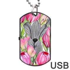 Budding And Captivating Dog Tag Usb Flash (two Sides) by GardenOfOphir