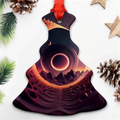 Ai Generated Swirl Space Design Fractal Light 3d Art Ornament (christmas Tree)  by Ravend