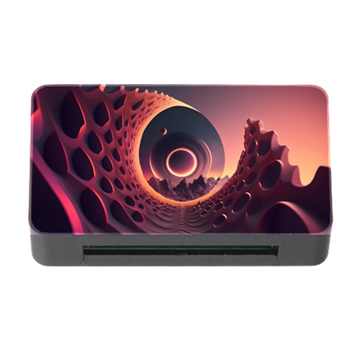 Ai Generated Swirl Space Design Fractal Light 3d Art Memory Card Reader with CF