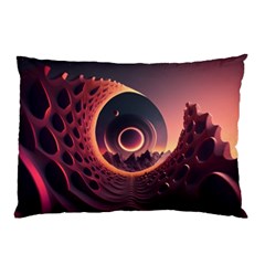 Ai Generated Swirl Space Design Fractal Light 3d Art Pillow Case (two Sides) by Ravend