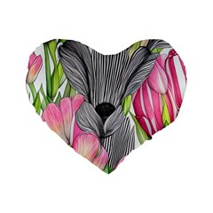 Budding And Captivating Standard 16  Premium Heart Shape Cushions by GardenOfOphir