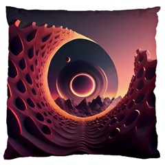 Ai Generated Swirl Space Design Fractal Light 3d Art Large Cushion Case (two Sides) by Ravend