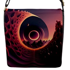 Ai Generated Swirl Space Design Fractal Light 3d Art Flap Closure Messenger Bag (s) by Ravend