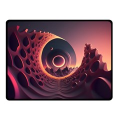 Ai Generated Swirl Space Design Fractal Light 3d Art Fleece Blanket (small) by Ravend