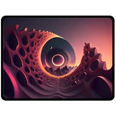 Ai Generated Swirl Space Design Fractal Light 3d Art Fleece Blanket (large) by Ravend