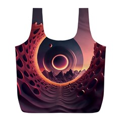 Ai Generated Swirl Space Design Fractal Light 3d Art Full Print Recycle Bag (l) by Ravend