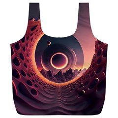 Ai Generated Swirl Space Design Fractal Light 3d Art Full Print Recycle Bag (xl) by Ravend