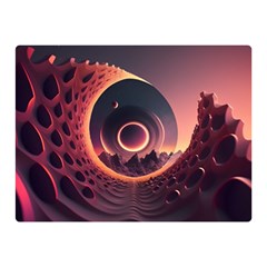 Ai Generated Swirl Space Design Fractal Light 3d Art Premium Plush Fleece Blanket (mini) by Ravend