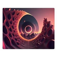 Ai Generated Swirl Space Design Fractal Light 3d Art Premium Plush Fleece Blanket (large) by Ravend