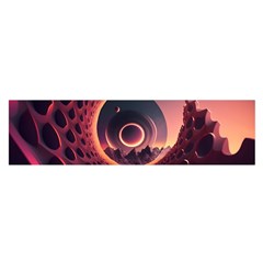 Ai Generated Swirl Space Design Fractal Light 3d Art Oblong Satin Scarf (16  X 60 ) by Ravend