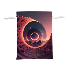 Ai Generated Swirl Space Design Fractal Light 3d Art Lightweight Drawstring Pouch (s) by Ravend