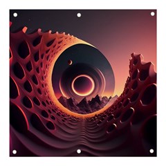 Ai Generated Swirl Space Design Fractal Light 3d Art Banner And Sign 3  X 3  by Ravend