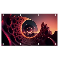 Ai Generated Swirl Space Design Fractal Light 3d Art Banner And Sign 7  X 4  by Ravend