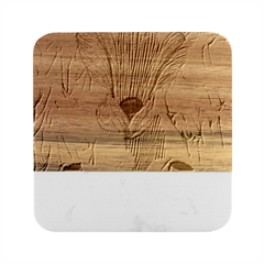 Budding And Captivating Marble Wood Coaster (square)