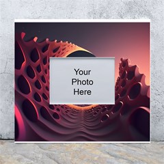 Ai Generated Swirl Space Design Fractal Light 3d Art White Wall Photo Frame 5  X 7 