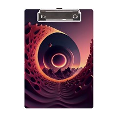 Ai Generated Swirl Space Design Fractal Light 3d Art A5 Acrylic Clipboard by Ravend