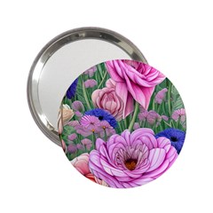 Broken And Budding Watercolor Flowers 2 25  Handbag Mirrors by GardenOfOphir