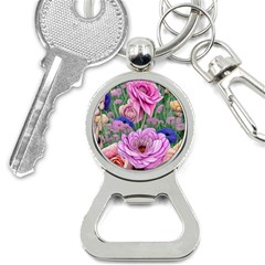 Broken And Budding Watercolor Flowers Bottle Opener Key Chain by GardenOfOphir